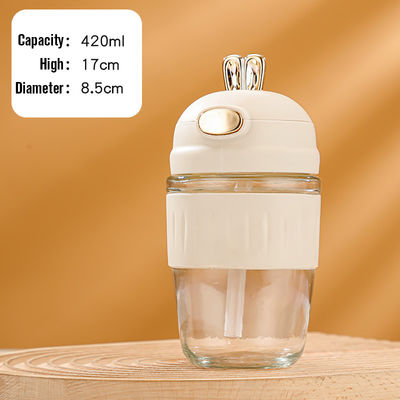 Custom Logo akzeptabel 420ml Glas Kaninchen Ohren Silikon Set für feines Geschenk
