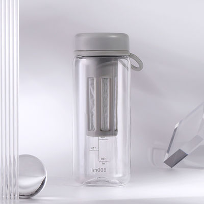 Portable Plastik-Wasserflasche Einfacher Stil mit Teeinfuser und 450ml/600ml Kapazität