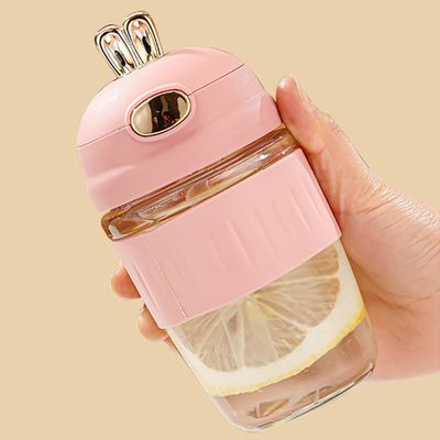 420 ml Glaswasserbecher mit Strohkaffeebecher für Outdoor-Aktivitäten