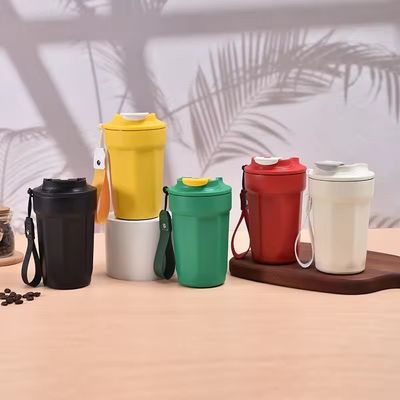 Custom Logo Becher Edelstahl Tumbler 420ml Reisekuppe mit Deckel und Seil mit Seil