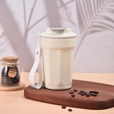 Custom Logo Becher Edelstahl Tumbler 420ml Reisekuppe mit Deckel und Seil mit Seil