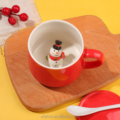 Handgefertigte Keramik-Tasse niedliche Tier 3D Trinkbecher für Tee Kaffee Geschenk