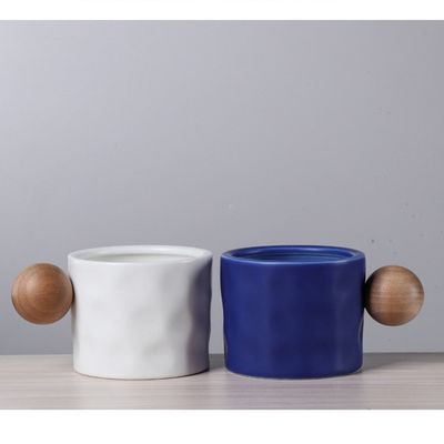 330ml Keramik Kaffeetasse mit Holzkugelgehand