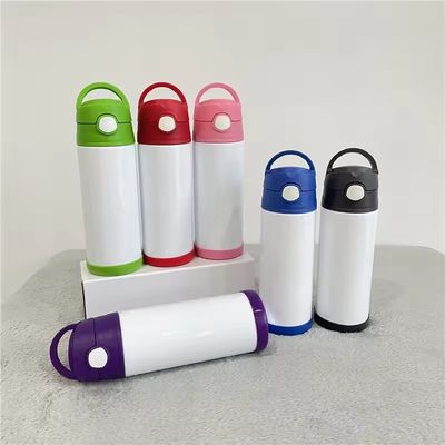 253g Doppelwand-Edelstahl Sublimation Kinder Vakuumthermosflasche mit Strohdeckel