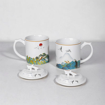 Prozellanbecher Anpassung 400ml Keramik Tasse Geschenk Kaffeeflasche Rutschfester Griff
