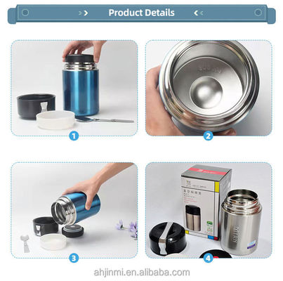 500 ml Kapazität Edelstahl Vakuum Isolierter Lebensmittelwärmer Behälter Thermo Design heiß