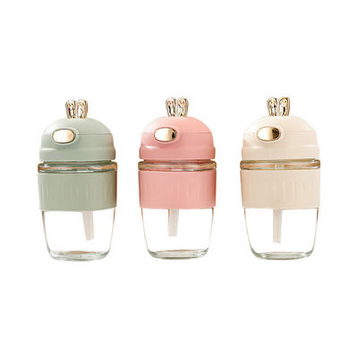 420ml Glas Kaninchen Ohren Silikon Set Delikates Geschenk Kinder Glasflasche Mit Stroh