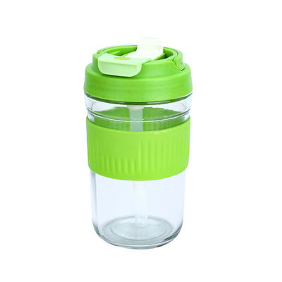 400 ml/550 ml Multifunktionales Lecksicheres Glaskaffeebecher mit Stroh