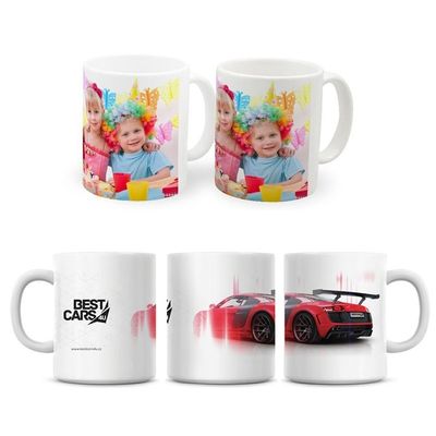 11oz Keramik-Sublimations-Tasche, benutzerdefiniertes Design, nicht umgekehrt, weiß mit Perlenveredelung