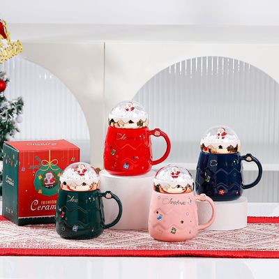 Keramik-Emaille-Tumbler-Set Rote Tasse zum Weihnachtsgeschenk Kaffee Milch Wasser Tasse Funktion
