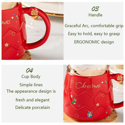 Zeichentrickfilm-Design-Stil Großkapazität Wasser-Weihnachtsmann-Tasse mit Deckel-Tasse für Geschäftsgeschenke