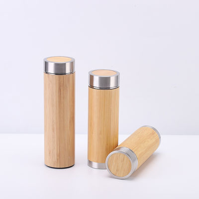 Kaffee-Tee-Wasser Bambus Edelstahl Isolierte Warmwasserflasche 350ml 450ml 500ml