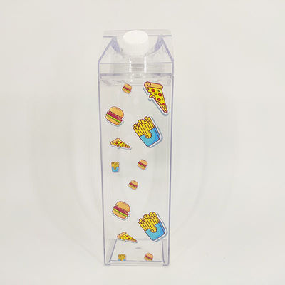 Durchsichtige undichte Tasse 500 ml Plastikflasche Wasser BPA-frei Viereck Milchkarton Form