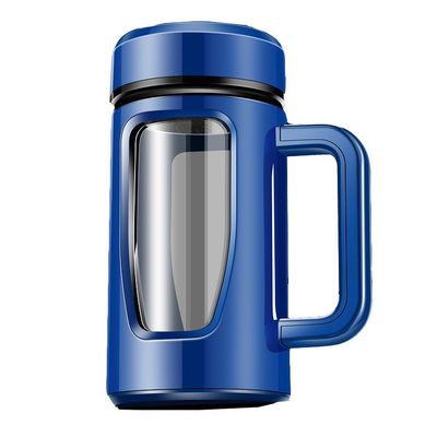 Rutschfeste Handfläche Portable 580ml Glasflasche mit Isolierung und undichtem Design