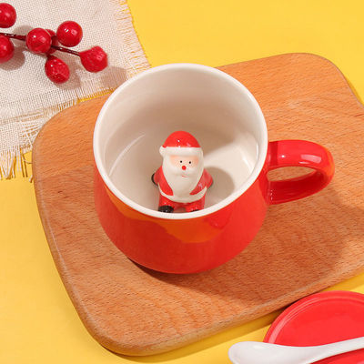 Nachhaltige Weihnachts-Handgemachte Keramik Teetasse 3D-Kaffee-Tasse für Geschenke und Partys