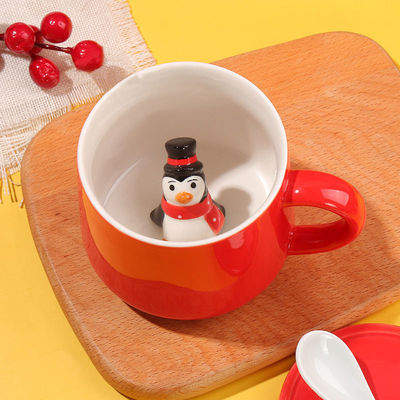 Nachhaltige Weihnachts-Handgemachte Keramik Teetasse 3D-Kaffee-Tasse für Geschenke und Partys