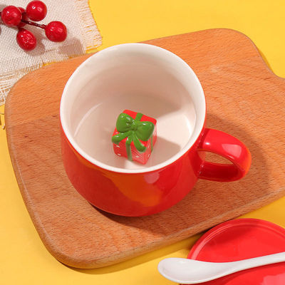 Nachhaltige Weihnachts-Handgemachte Keramik Teetasse 3D-Kaffee-Tasse für Geschenke und Partys