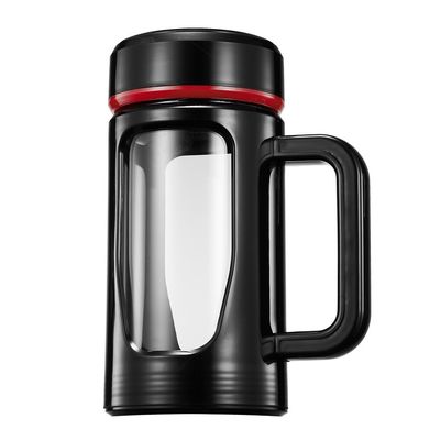 Klassische Wasserflasche mit Doppelschicht-Dämmung und rutschfester Glashülle
