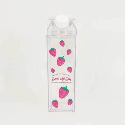 Durchsichtige Quadratmilchkarton 500 ml Plastik Getränkeflasche große Kappazität