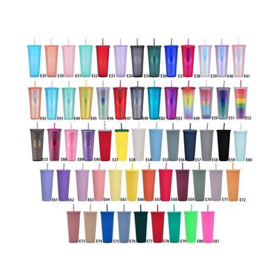 24oz Modern Design Fashion Cup mit undichtem Doppelwand und Stroh