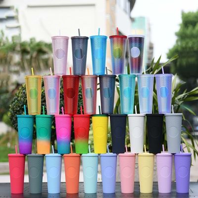 24oz Modern Design Fashion Cup mit undichtem Doppelwand und Stroh