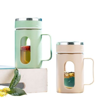 Büro-Geruchstee-Kaffee-Tasse 500 ml Glasbecher mit individuell angepasster Farbe Deckel und Griff