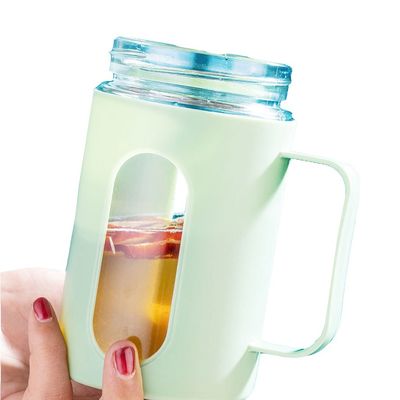 Büro-Geruchstee-Kaffee-Tasse 500 ml Glasbecher mit individuell angepasster Farbe Deckel und Griff