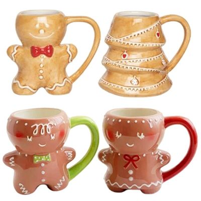 300 ml Zeichentrickfilm süß Weihnachten 3D Lebkuchen Mann Keramik Weihnachtsbecher nachhaltig und Spaß