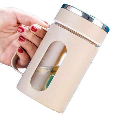 Leckdichte Glas-Wasserflasche mit Griff Büro Custom Logo Design Style Classic