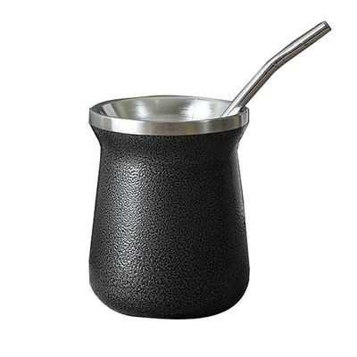 Büromug für Männer mit Stroh Custom Logo Becher Tropfenbeständige Edelstahl Wasserflasche 12oz Kapazität