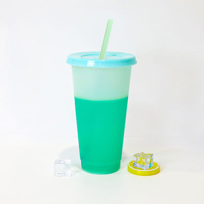 16oz/24oz BPA-freie Plastik-Kaffee Tasse Kaltwasserflasche mit Deckel und Stroh ideal für täglich
