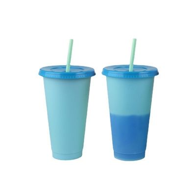Leckdichte 16oz 24oz BPA-freie Kaffeetassen Kaltwasserflasche mit Deckel und Stroh