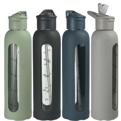 Direktes Trinkwasser Flasche Großkapazität 700 ml/1000 ml Flip-Deckel und Stroh enthalten