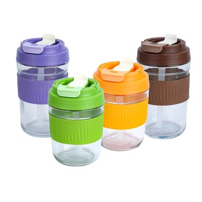 400 ml/550 ml hohe schwere Basis klare Glasbecher mit Stroh kreatives und einzigartiges Design