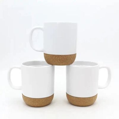 450ml Keramik Weihnachtsbecher mit Deckel Custom Logo Kreativer Kork Boden Becher Weiß Matte
