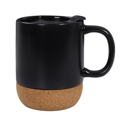 450ml Keramik Weihnachtsbecher mit Deckel Custom Logo Kreativer Kork Boden Becher Weiß Matte