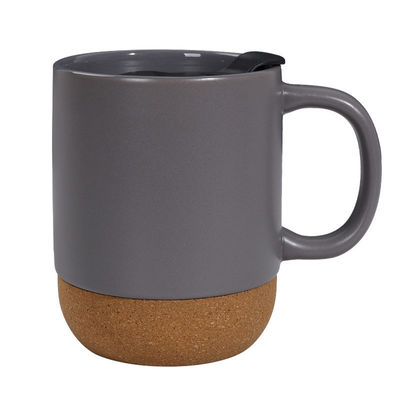 450ml Keramik Weihnachtsbecher mit Deckel Custom Logo Kreativer Kork Boden Becher Weiß Matte