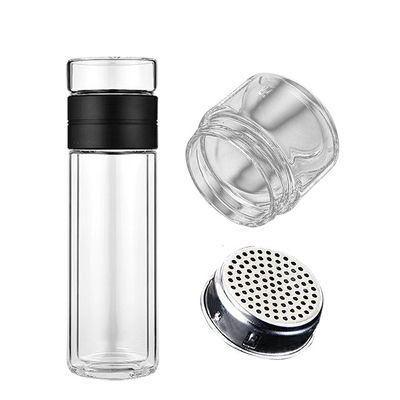 Benutzerdefiniertes Logo Sublimation Klarglas-Tumbler Trinkglas-Wasserflasche mit Filter