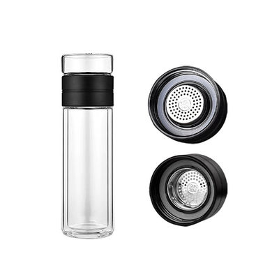 Benutzerdefiniertes Logo Sublimation Klarglas-Tumbler Trinkglas-Wasserflasche mit Filter