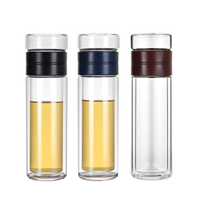 Normaler Flaschentyp Bpa-freie Geschirrspüler sichere Glasflasche mit Filter und Deckel