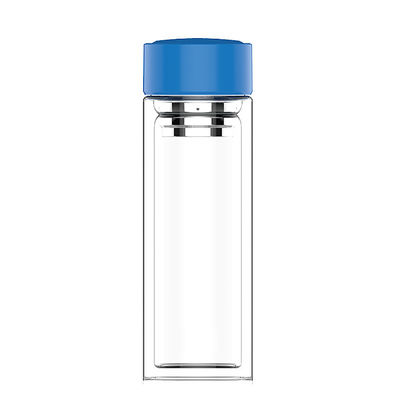 Glaswasserflasche mit Teefilter Tragbares Doppelschichtdesign Borosilikatmaterial