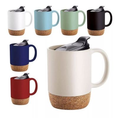 Schwarze Matte Farbe Glasur Keramik Korken Boden Kaffeebecher mit Custom Logo