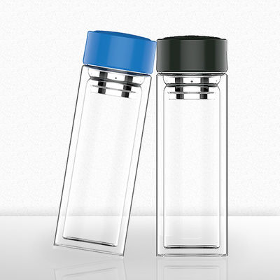 Wiederverwertbare Wasserflasche mit Deckel Umweltfreundlich langlebige anpassbare Logo Glasflasche