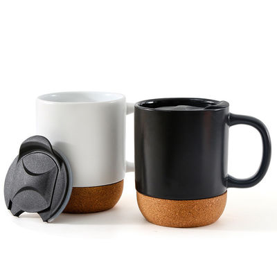 Custom Logo 15oz Sublimation Porzellan Kaffeebecher Keramik Tasse mit Griff Deckel und Holzboden