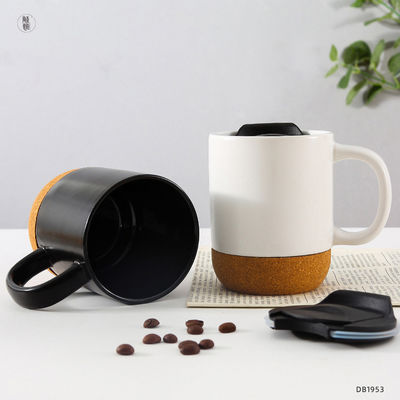 Custom Logo 15oz Sublimation Porzellan Kaffeebecher Keramik Tasse mit Griff Deckel und Holzboden
