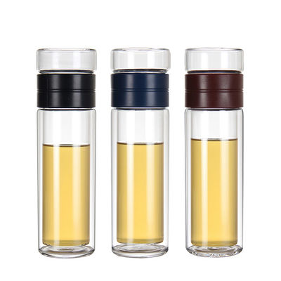 Doppelwand Isolierte Glas-Wasserflasche mit Deckel Früchte Infuser für Ihre Bequemlichkeit