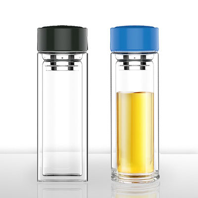 Custom Logo Sublimation Glas Trinkwasserflasche 320ml Kapazität Weit Mund Transparent