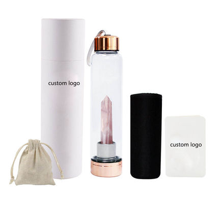 Custom Logo Glas Wasserflasche mit und Bambus Deckel für die Heimküche Hotelzimmer Restaurant