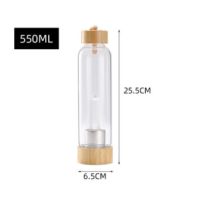 Custom Logo Glas Wasserflasche mit und Bambus Deckel für die Heimküche Hotelzimmer Restaurant