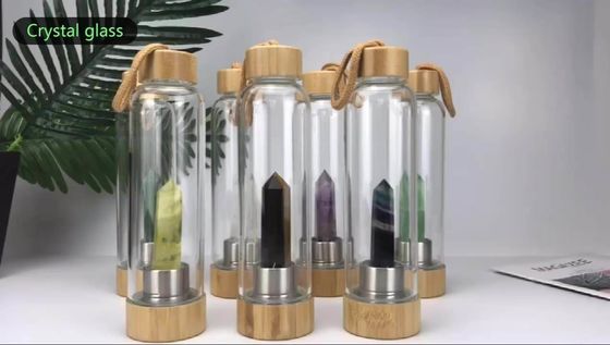 Heilende Energie Kristallglas Wasserflasche Steine Kristall Trinkwasserflasche